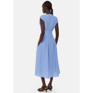Whistles Blue Panel Linen Blend Dress